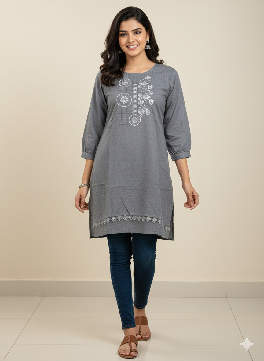 St045- Sequence Embroidered Top