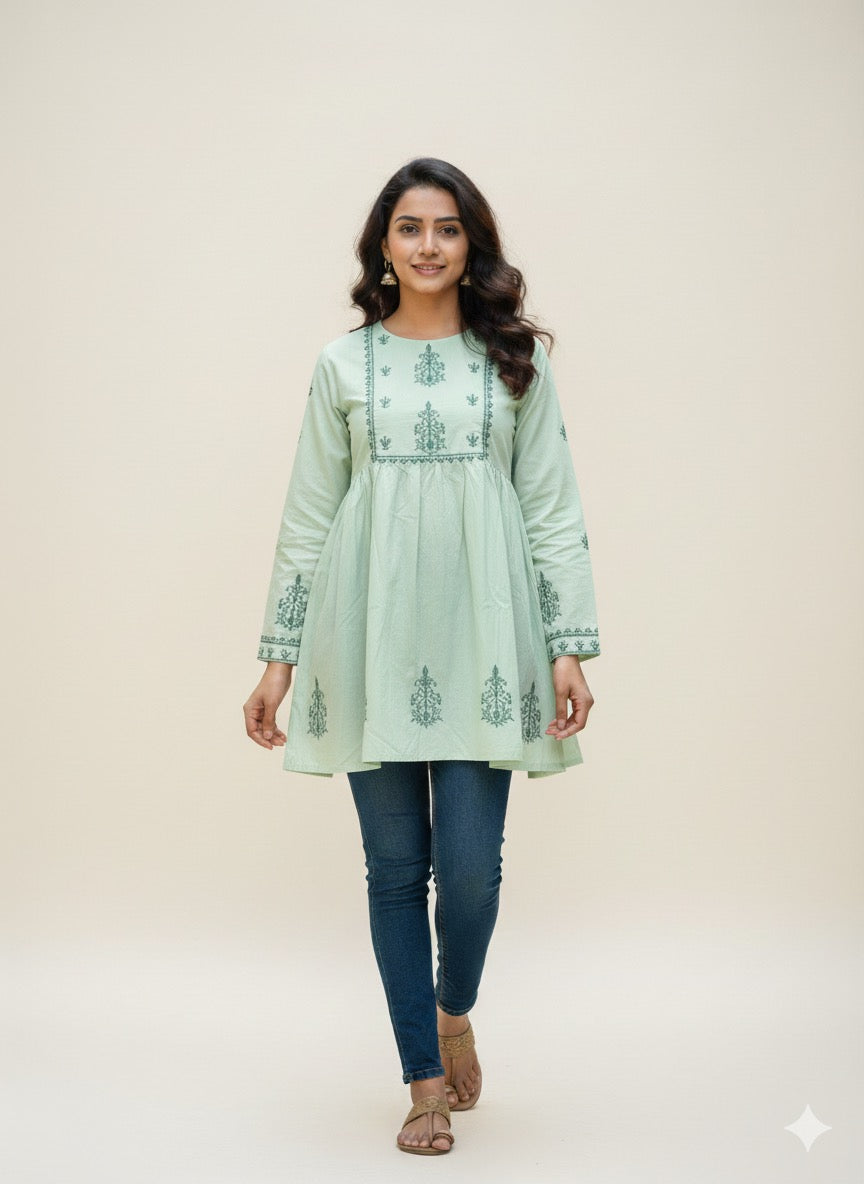 St035- Embroidered Floral Frock