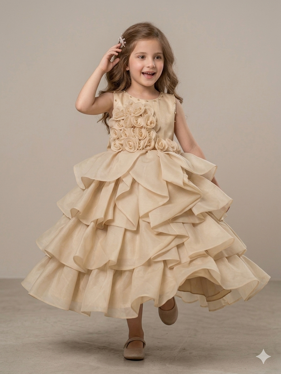 Ff044- Organza Multi Step Dumba Frock