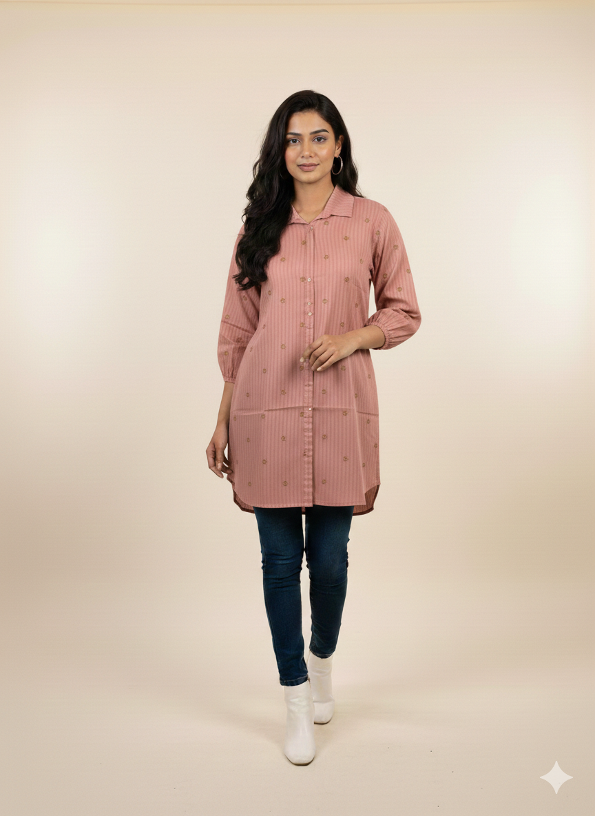 St101- Floral Embroidered Top