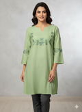 St070-Floral Embroidered Top