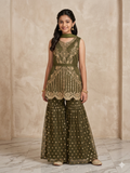 Ff050-Handmade Short Frock With Sharara