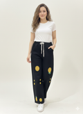 J012- Sunflower Printed Baggy Jeans