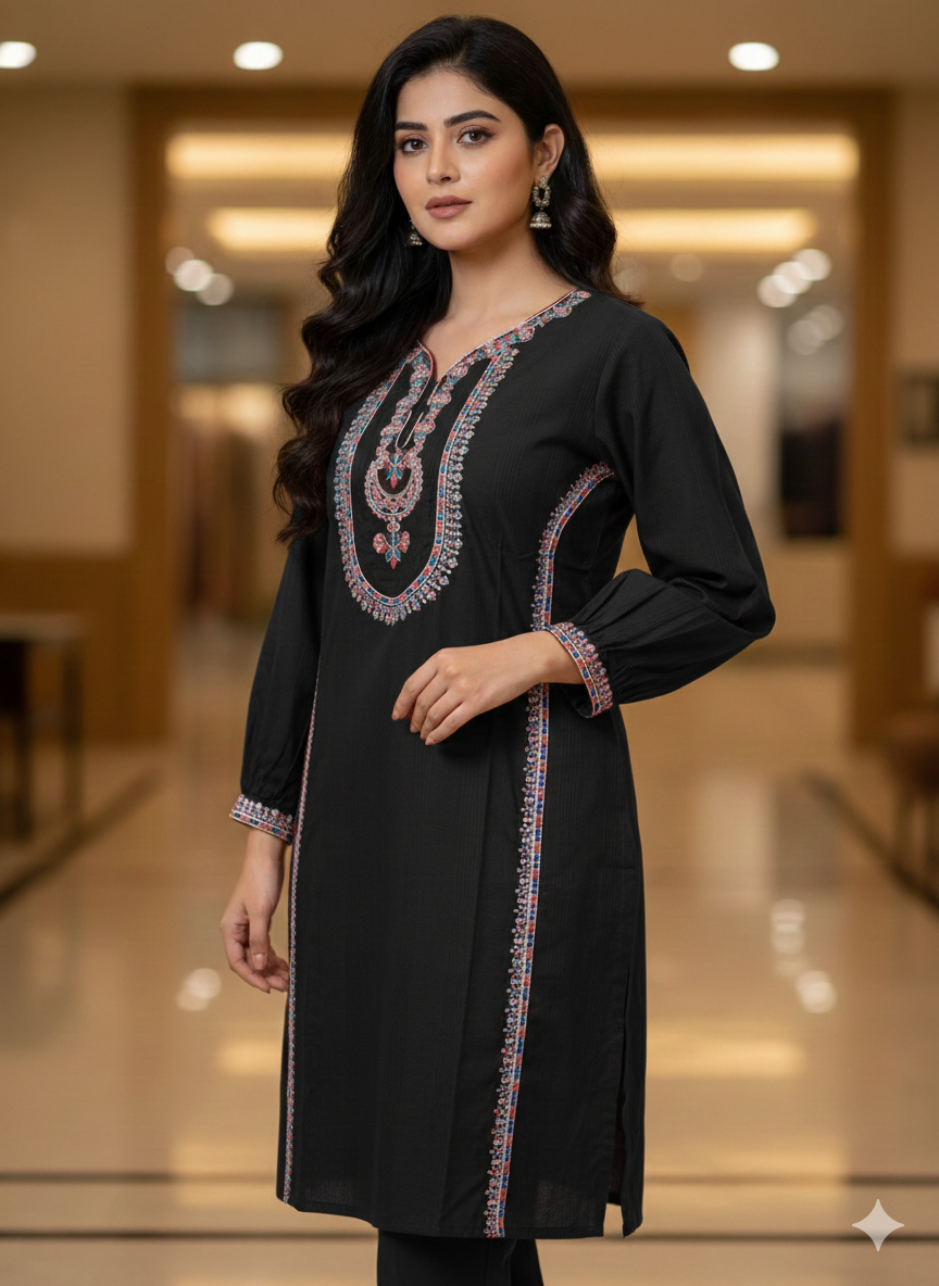 St015- Multi Sequence Embroidered Top