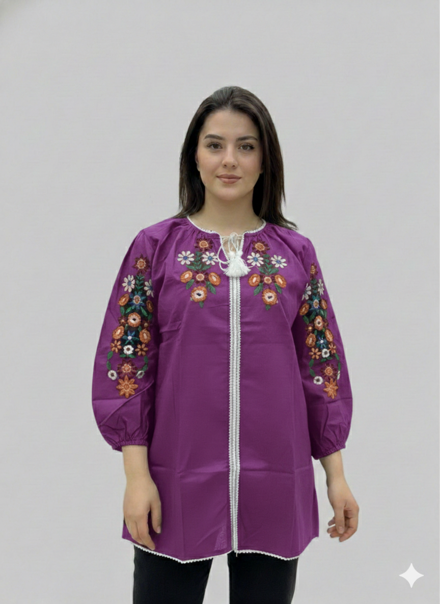 St061- Embroidered Baggy Top