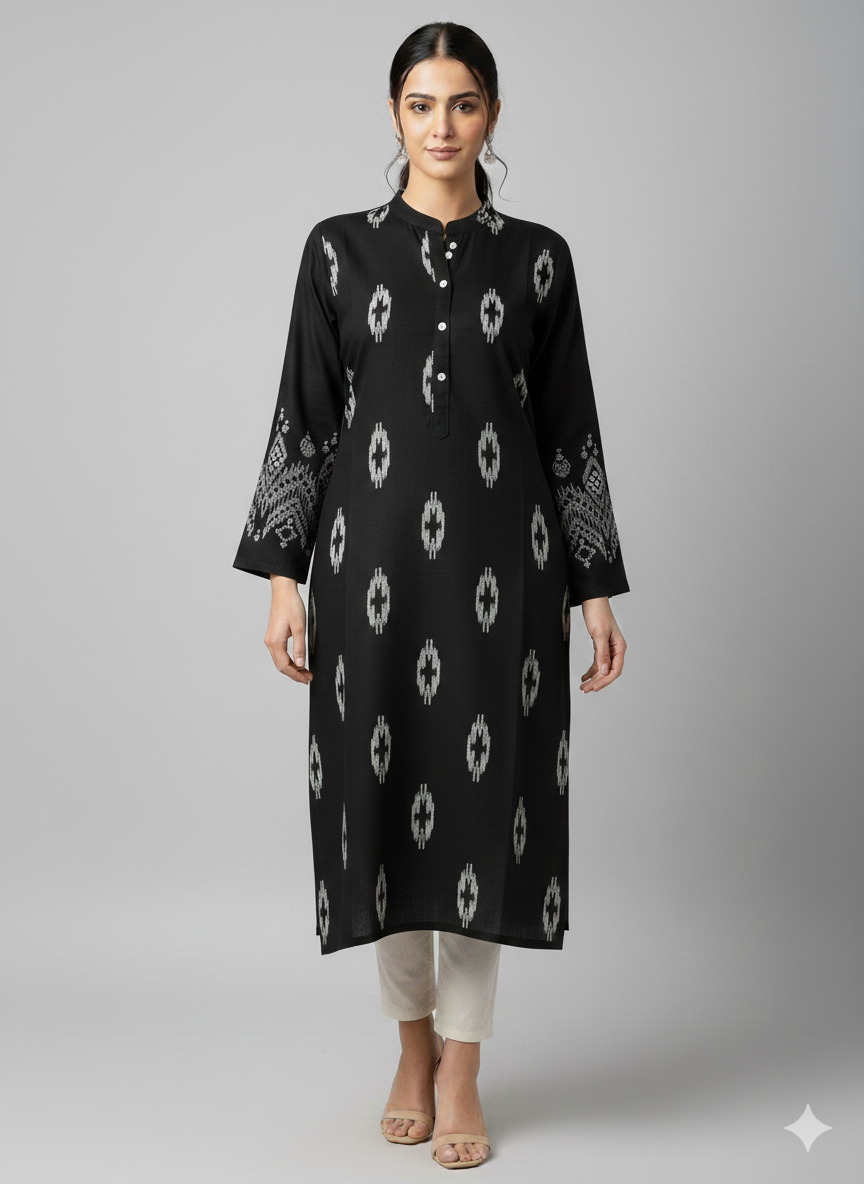 St007- Long Length Embroidered Top