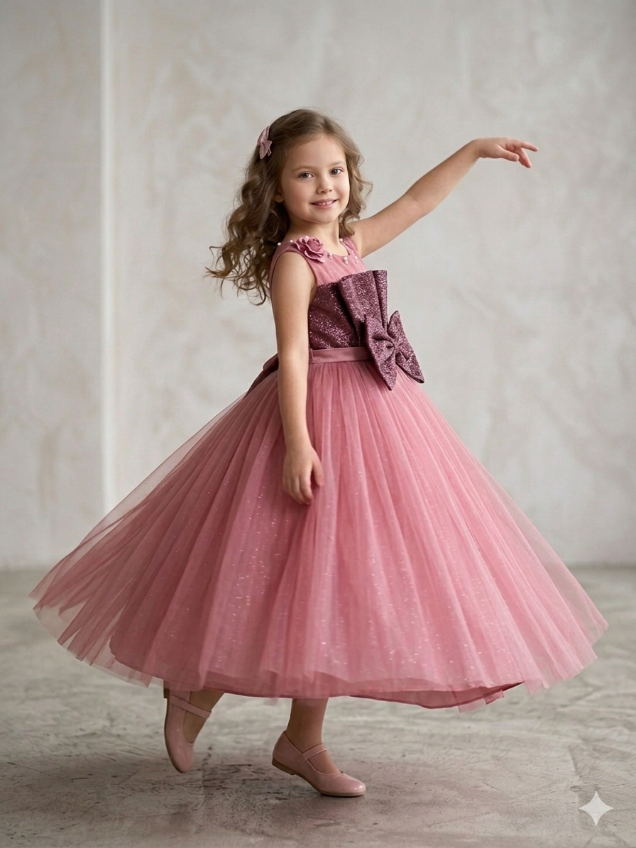 Ff048- Imported Net Barbie Frock