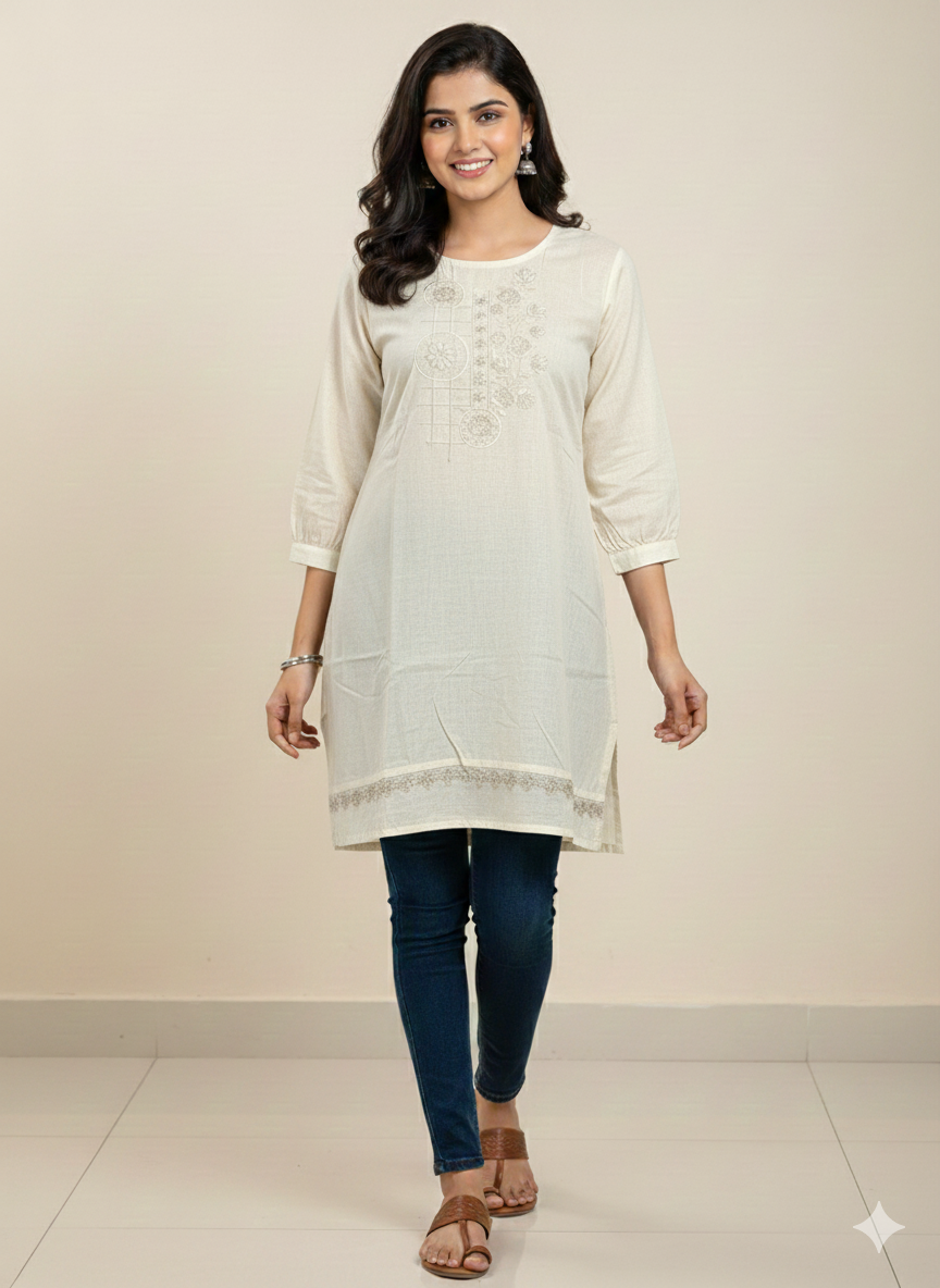 St045- Sequence Embroidered Top