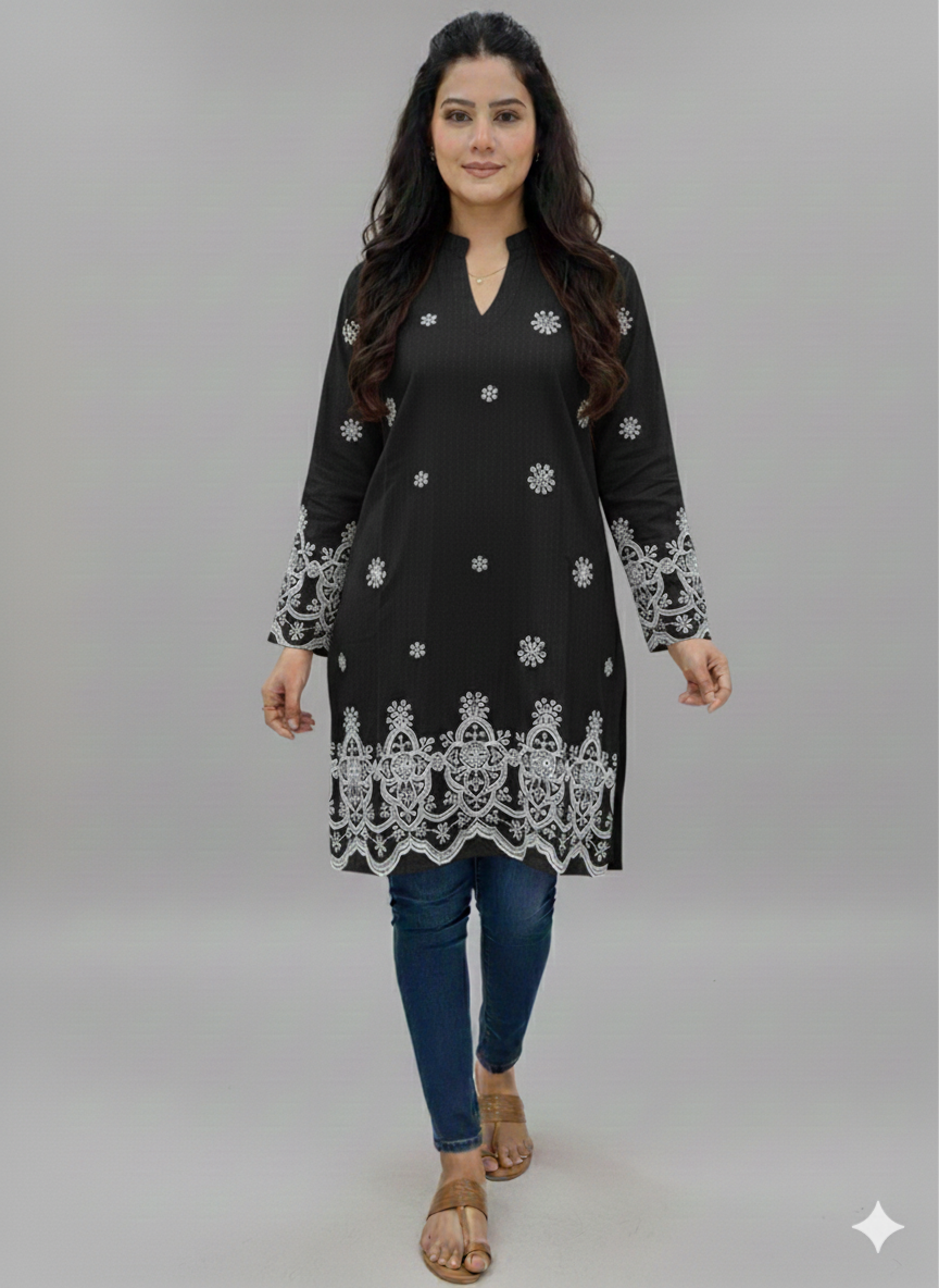 St052- Daman Embroidered Top