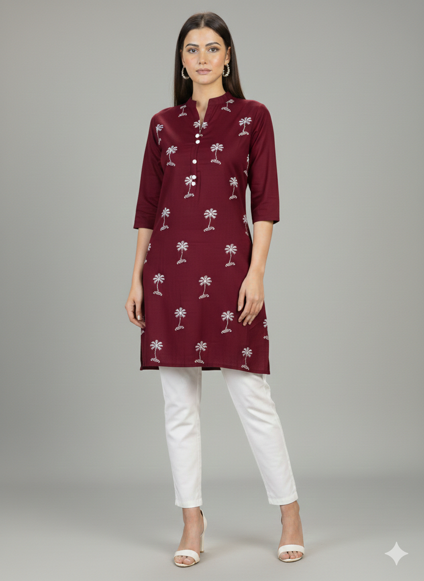 St064- Embroidered Floral Top