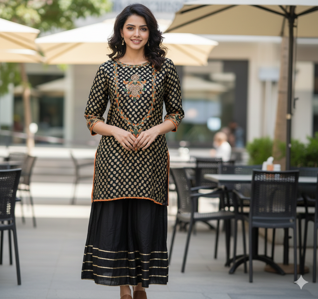 Lf017- 3pc Shafoon Working Shirt With Katan Flapper And Dupatta