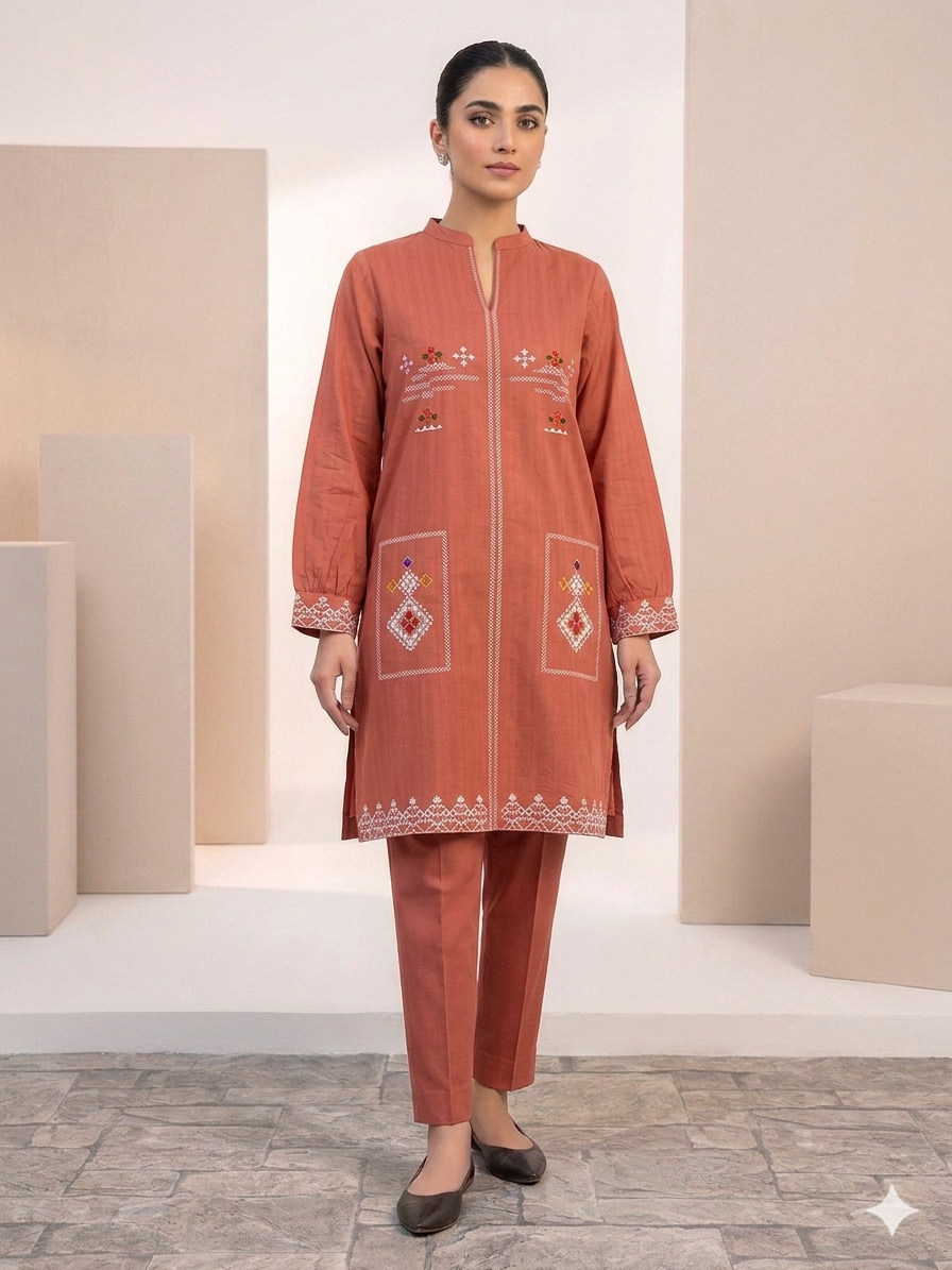 St105- Floral Embroidered Top