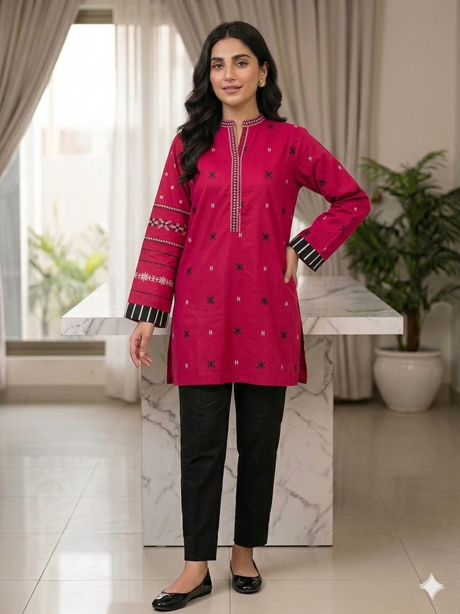 St126- Cotton Random Embroidered Top