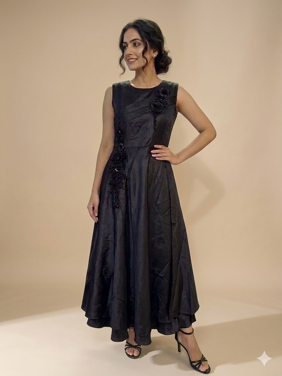 Lf063- 1pc Row Silk Motif Maxi