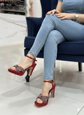 Sh002- Maroon High Heel Sandal