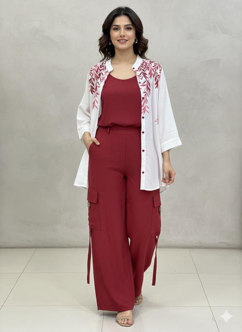 Cs012- Button Down Shirt with Inner and Cargo Trouser