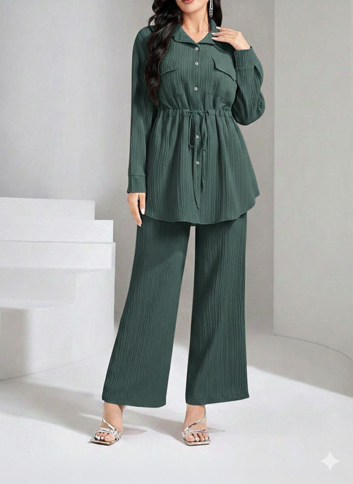 Cs015- 2pc Imported Crush Frock With Trouser