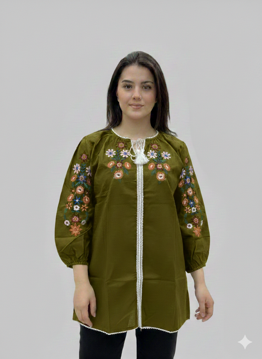 St061- Embroidered Baggy Top