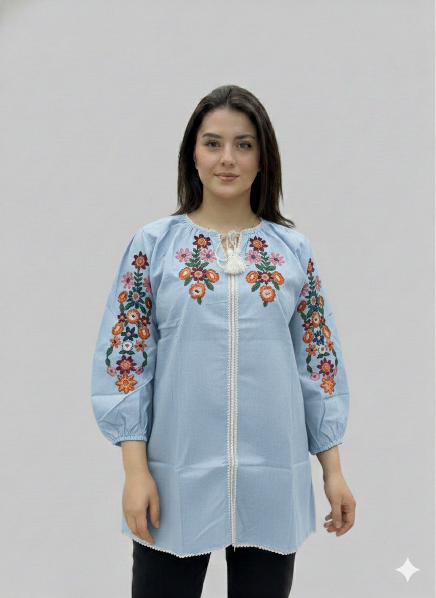 St061- Embroidered Baggy Top