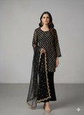 Lf009- 3pc Sequence Shirt With Sequence Dupatta And Katan Silk Trouser