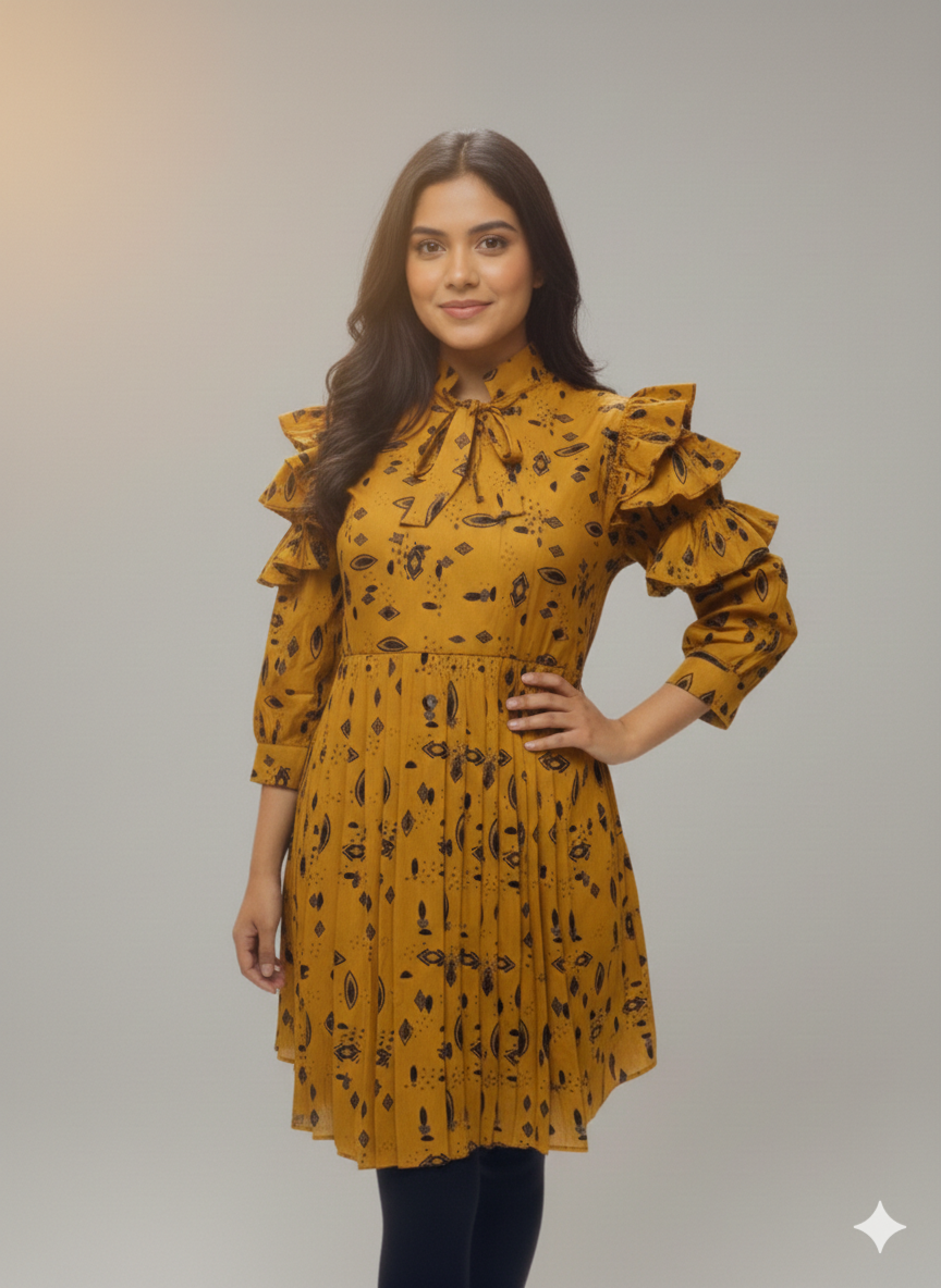 St063- Printed Short Frock