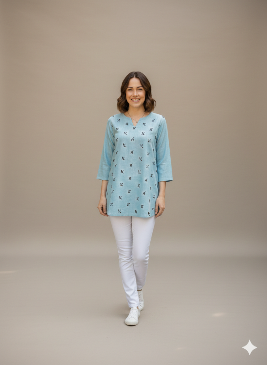 St062- Random Embroidered Top