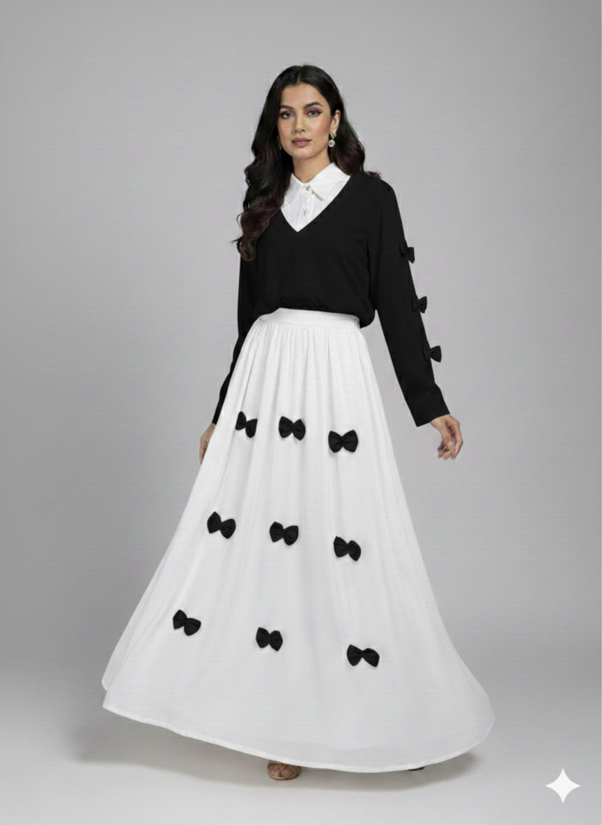 Cs017- 2pc Imported Grip Bow Style Maxi With Top