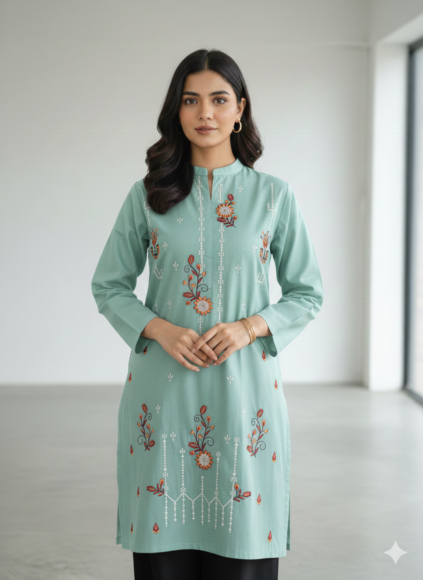 St071- Embroidered Floral Top