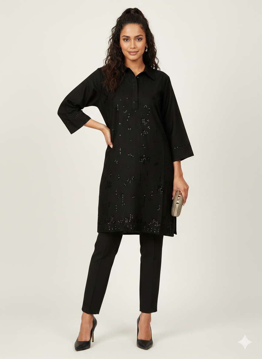 St072- Sequence Embroidered Top