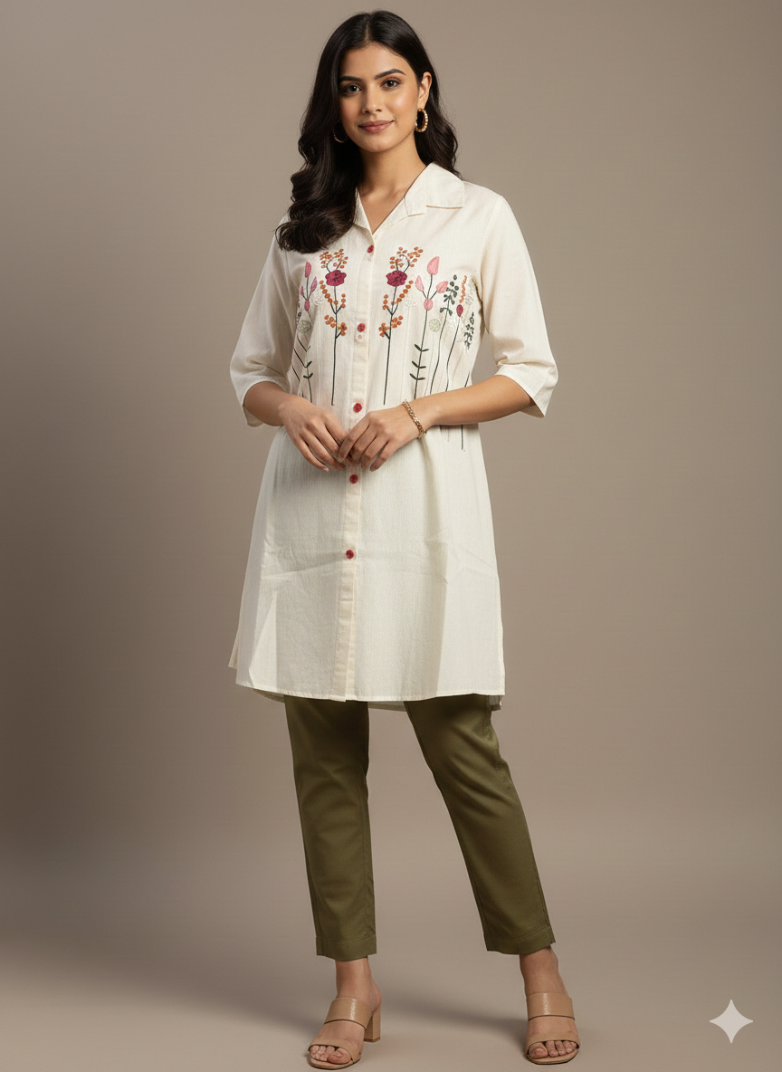 St075- Embroidered Top