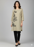 St076- Flower Embroidered Top