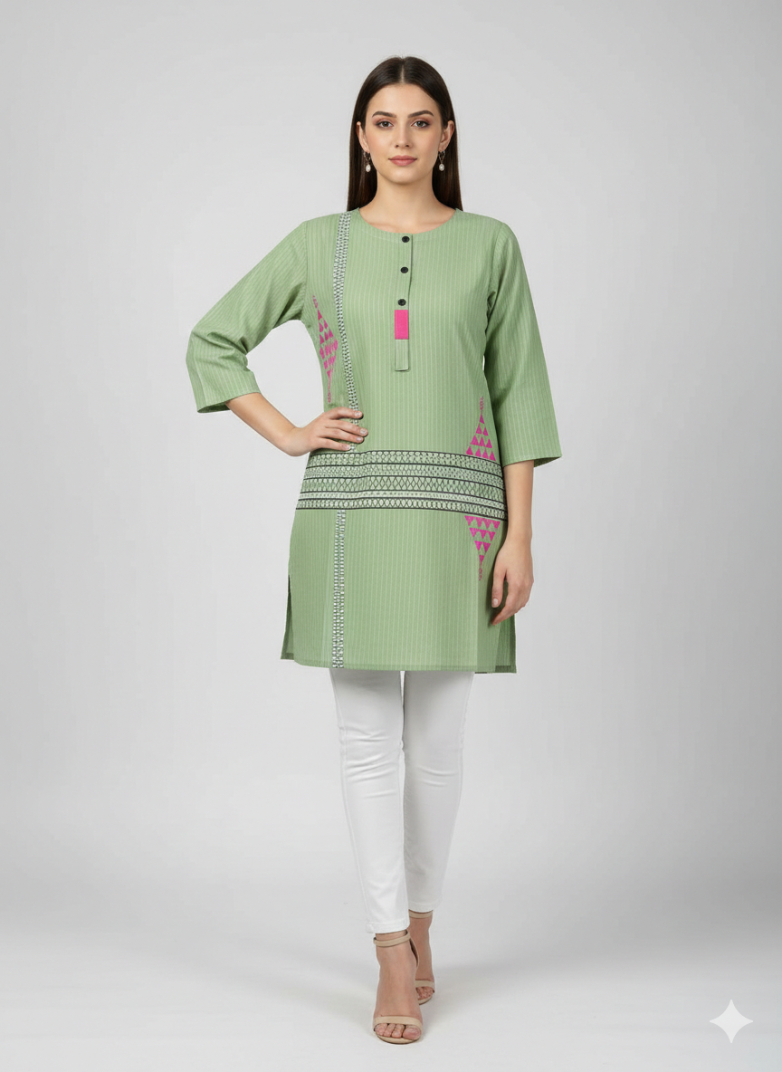 St087- Floral Embroidered Top