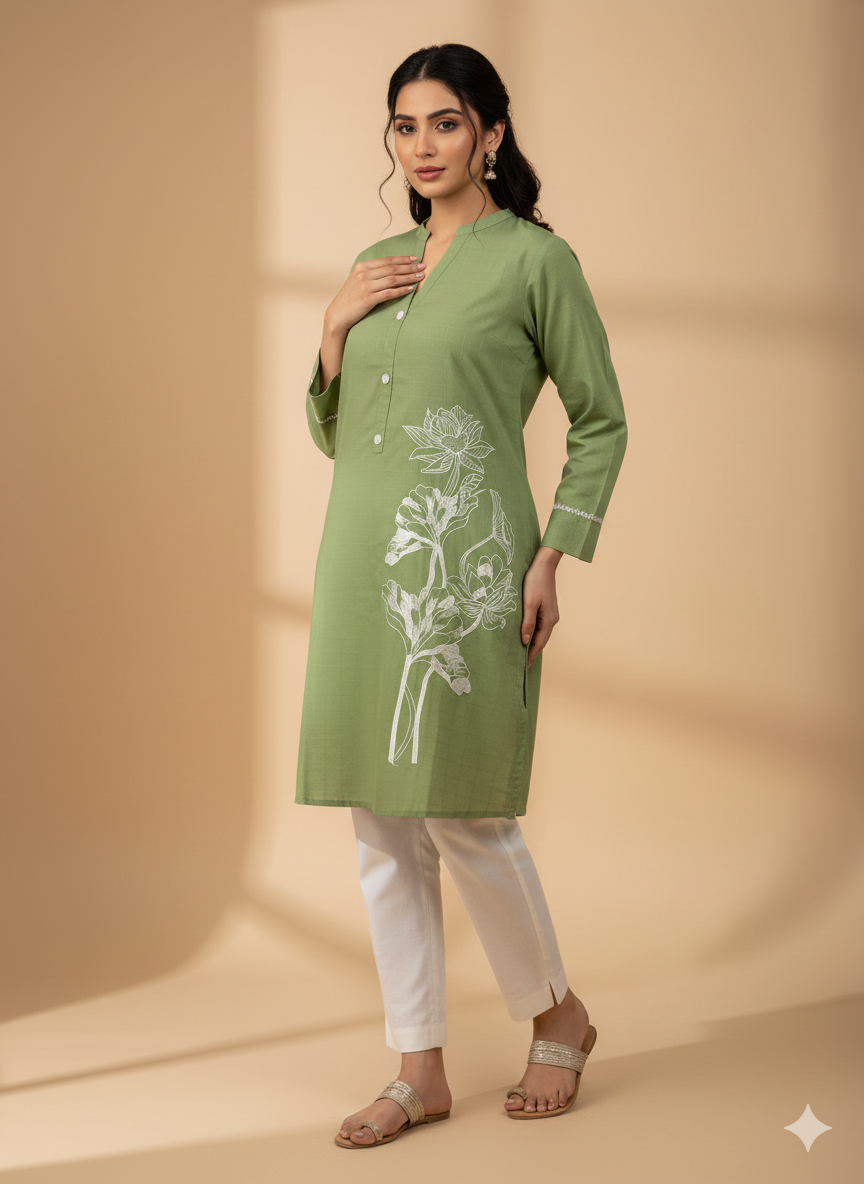 St088- Flower Embroidered Top