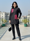 St090- Flower Embroidered Top