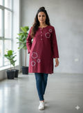St091- Floral Embroidered Top