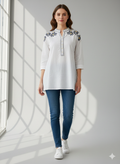 St095- Shoulder Embroidered Top