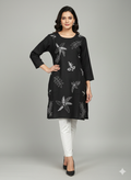 St096- Flower Embroidered Top
