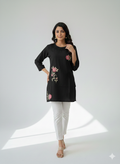 St098- Flower Embroidered Top