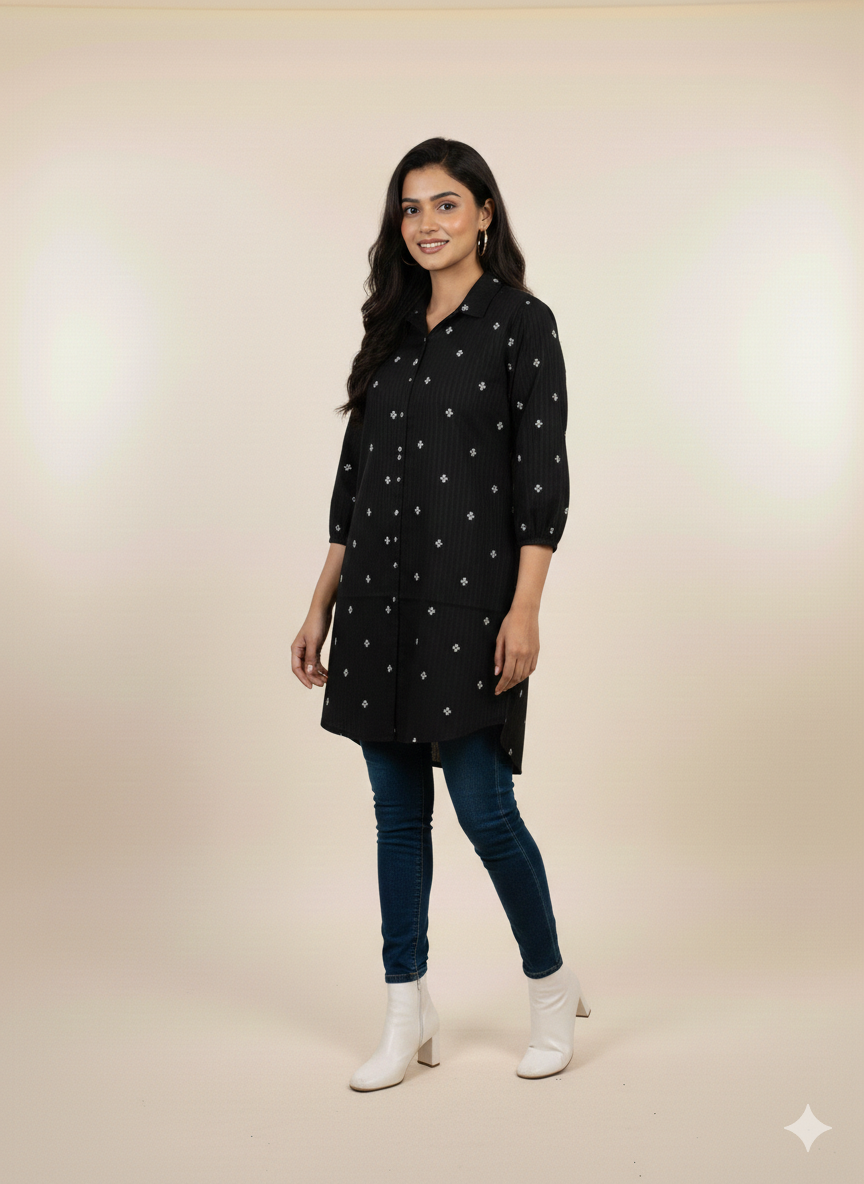 St101- Floral Embroidered Top
