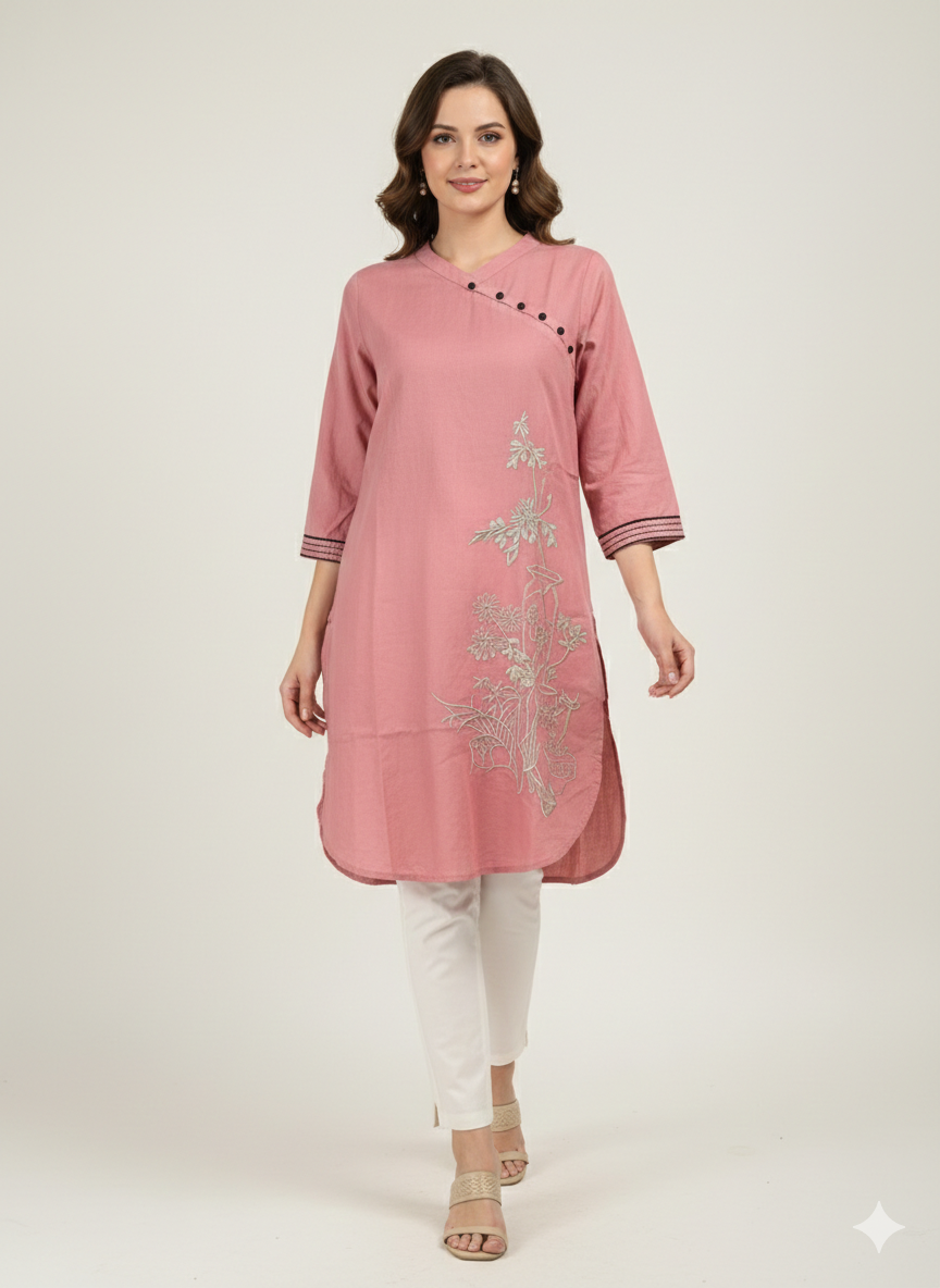 St103- Floral Embroidered Top