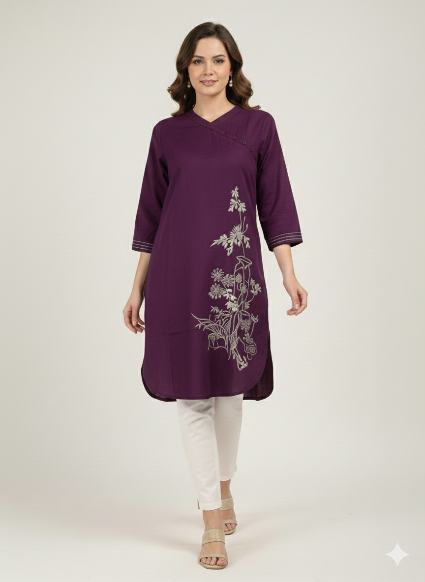 St103- Floral Embroidered Top
