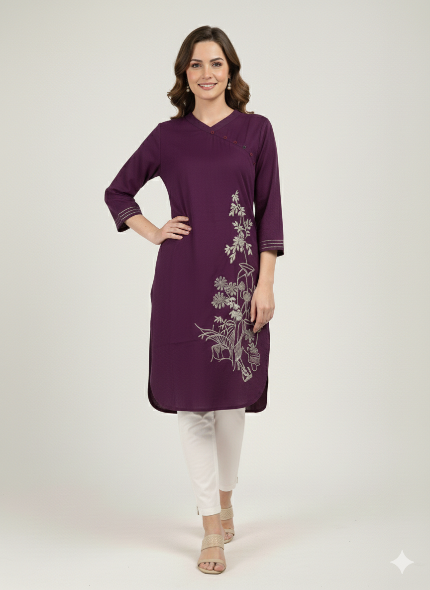 St103- Floral Embroidered Top