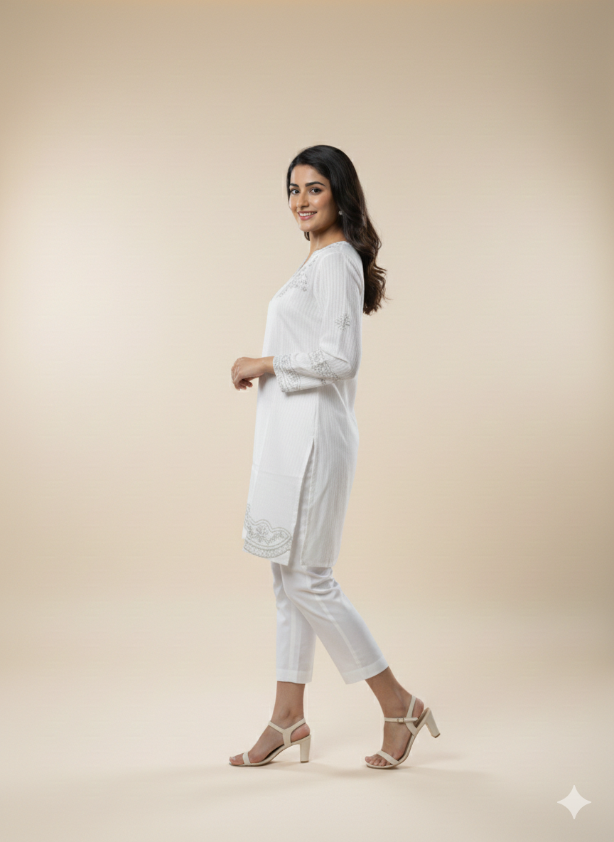 St104- Floral Embroidered Top