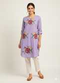St106- Flower Embroidered Top