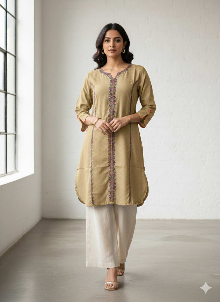 St108- Floral Embroidered Top
