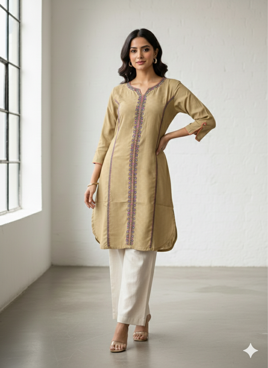 St108- Floral Embroidered Top