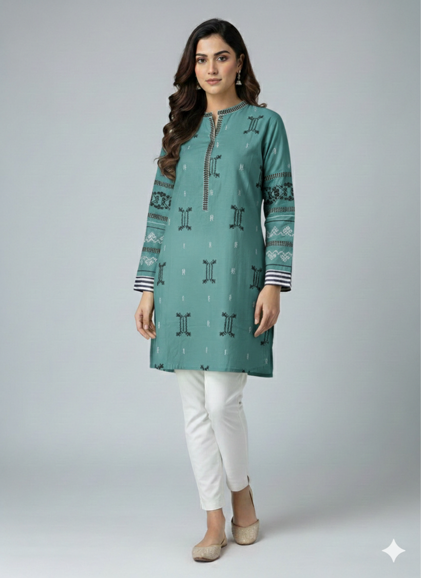 St109- Floral Embroidered Top