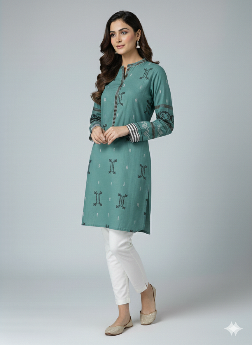 St109- Floral Embroidered Top