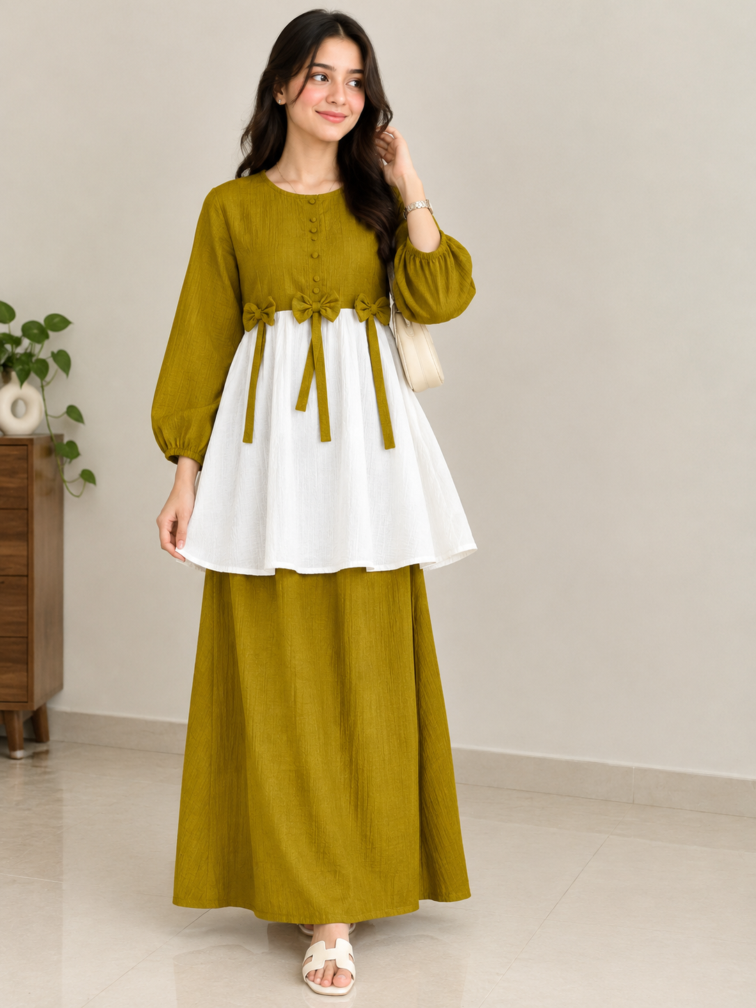 Cs066- Imported Crush Skirt With Short Frock