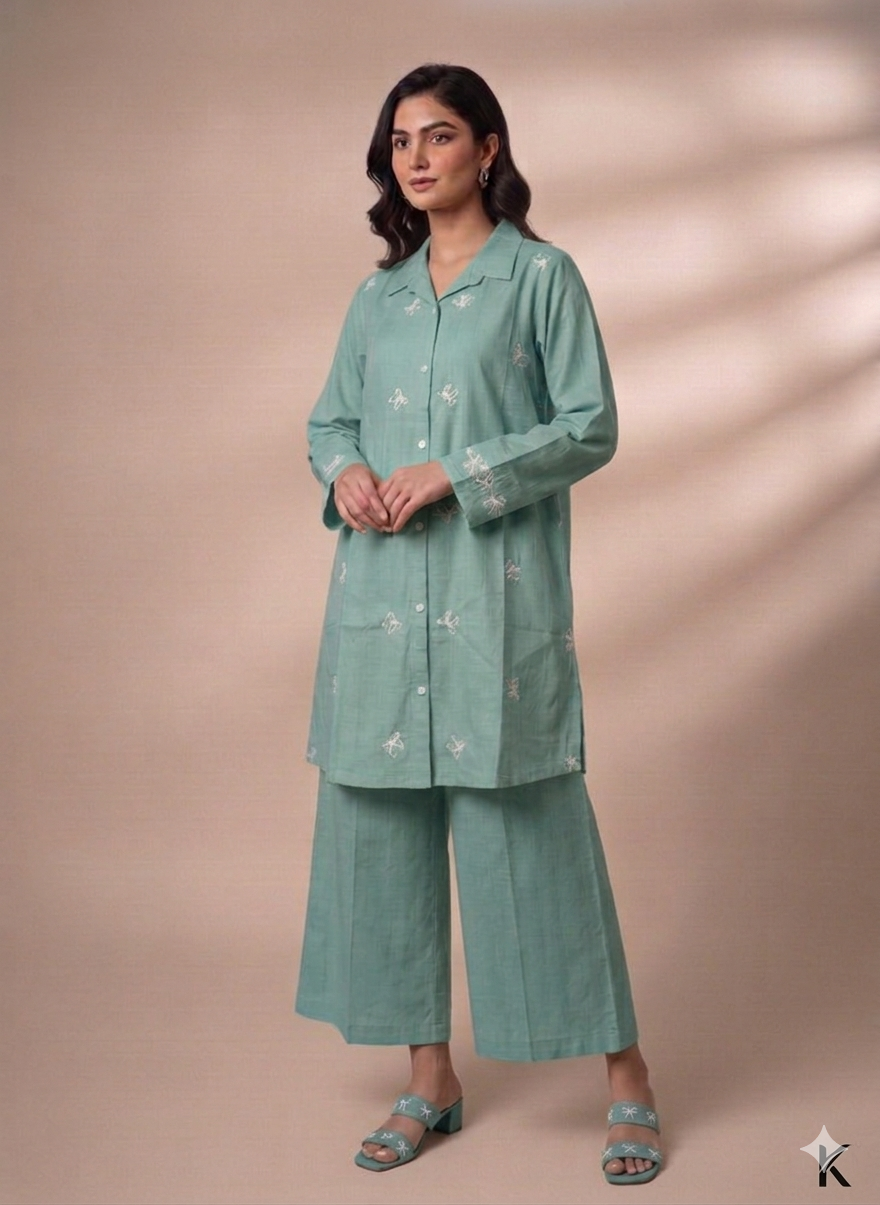 Cs050- Trending Cotton Embroidered Cordset